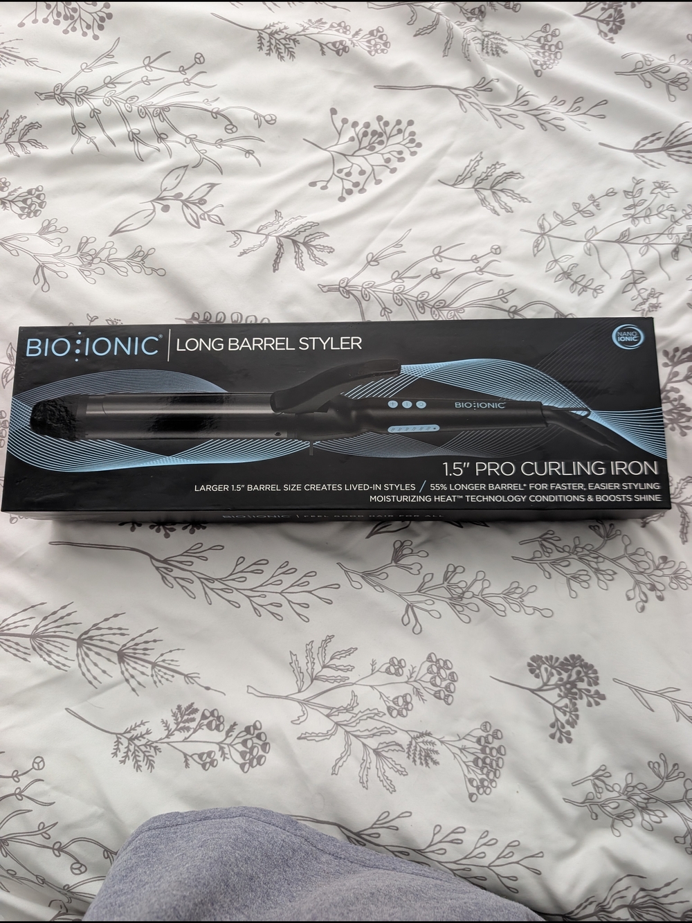 BIO:IONIC 1.5" Pro Long Barrel Styler Curling Iron - Black/Blue